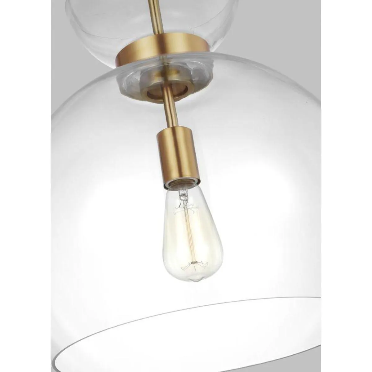 Londyn 16 in. Pendant Light Brushed Brass finish Clear Shade