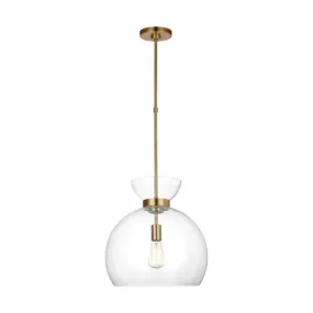 Londyn 16 in. Pendant Light Brushed Brass finish Clear Shade