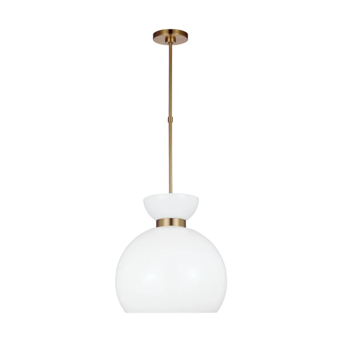 Londyn 16 in. Pendant Light Brushed Brass finish Milk White Shade