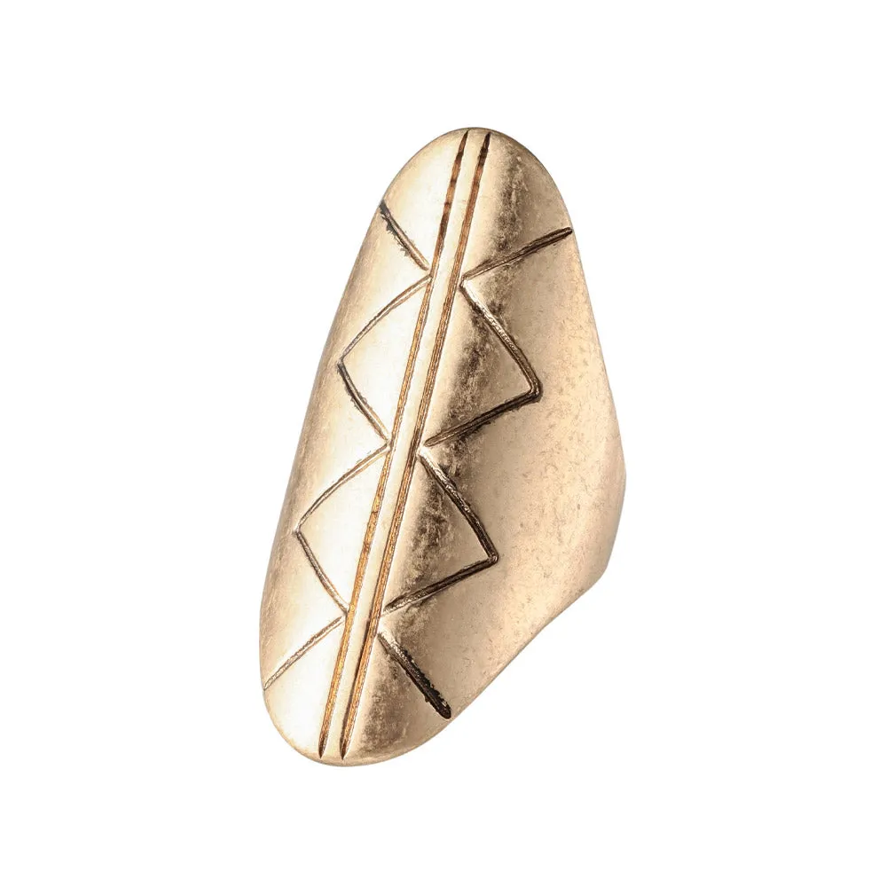 Long Oval Textured Open Ring