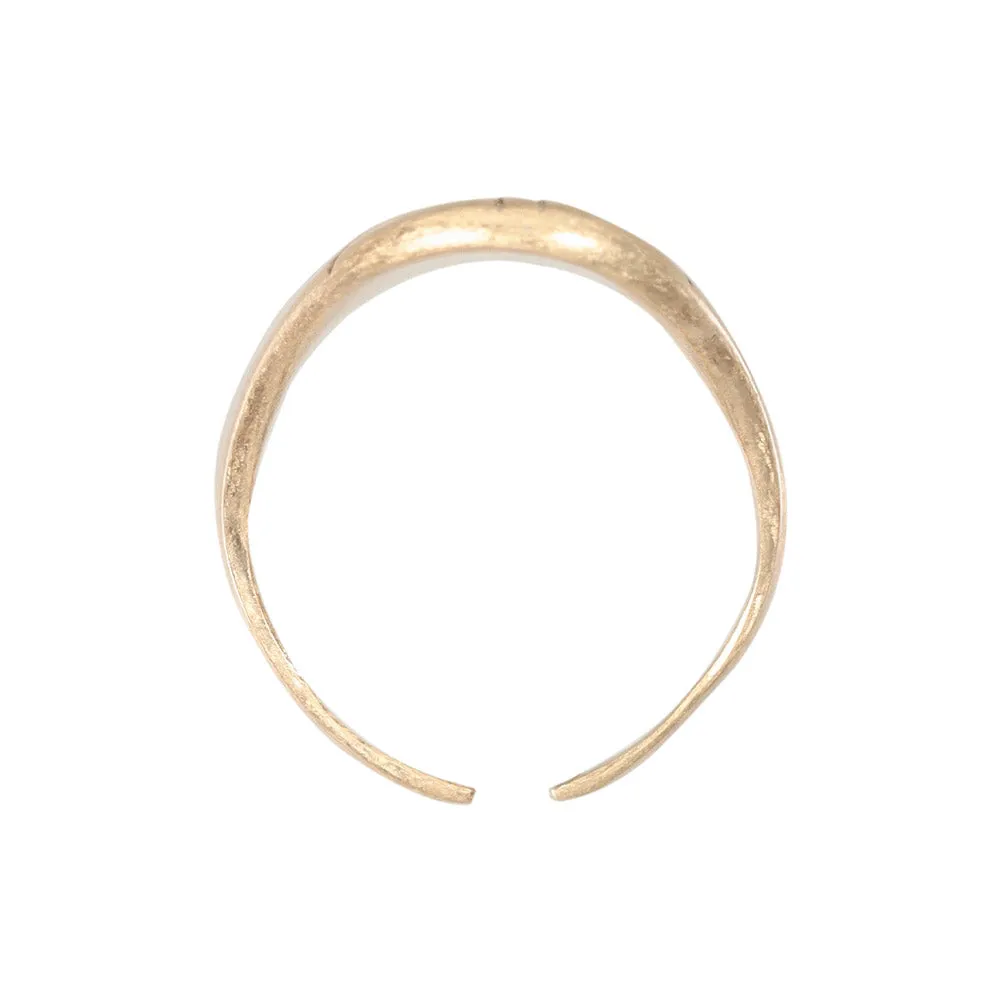 Long Oval Textured Open Ring