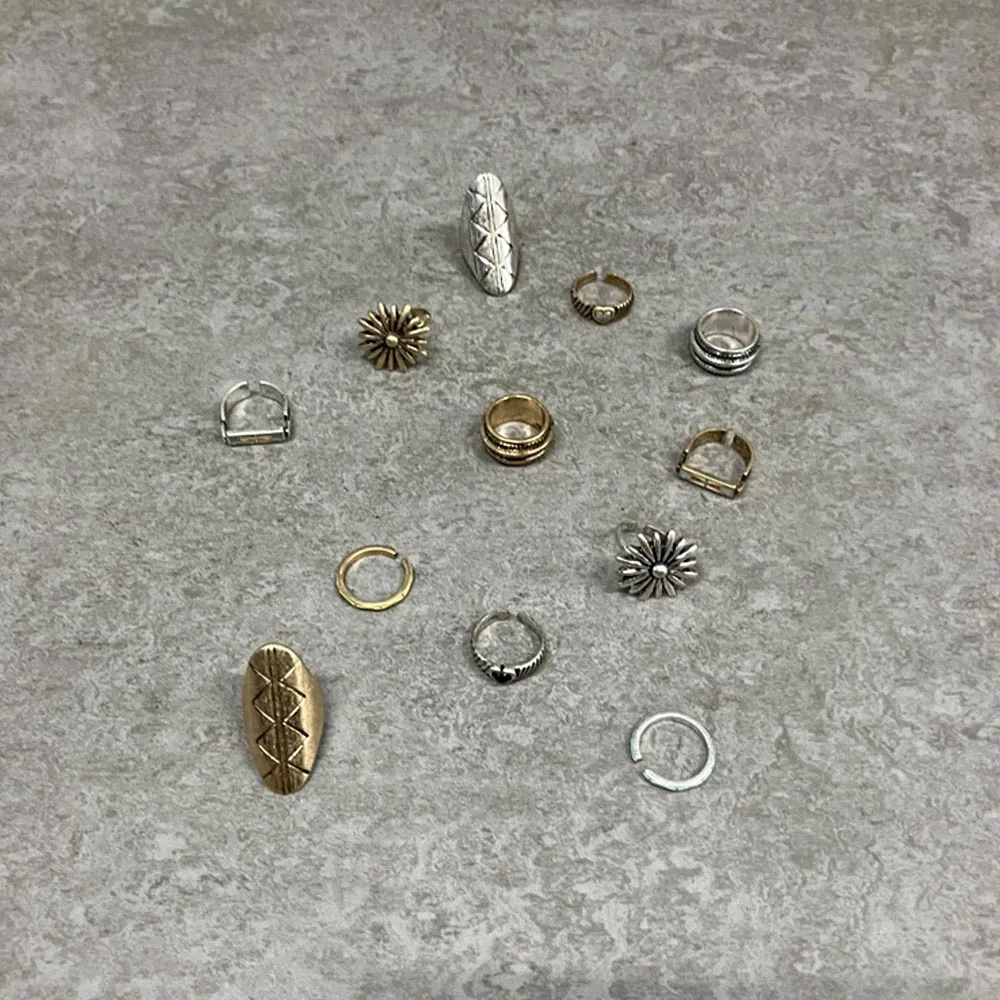 Long Oval Textured Open Ring