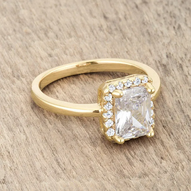 Mariane 2ct Radiant CZ Gold Engagement Ring | 2.5ct | 14k Gold