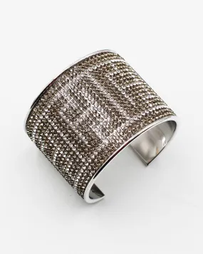 Modern Pattern Rhinestone Cuff Bracelet