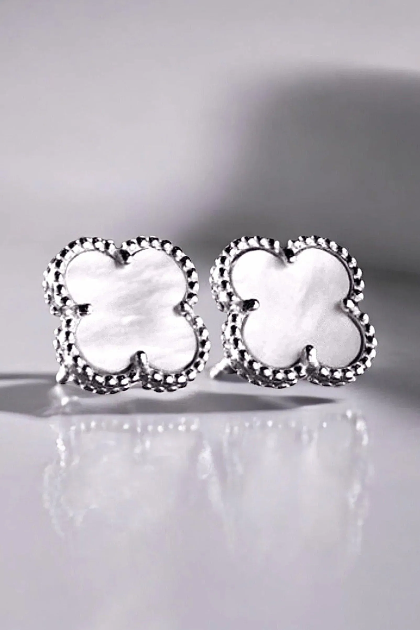 Mother-of-Pearl Clover Earrings