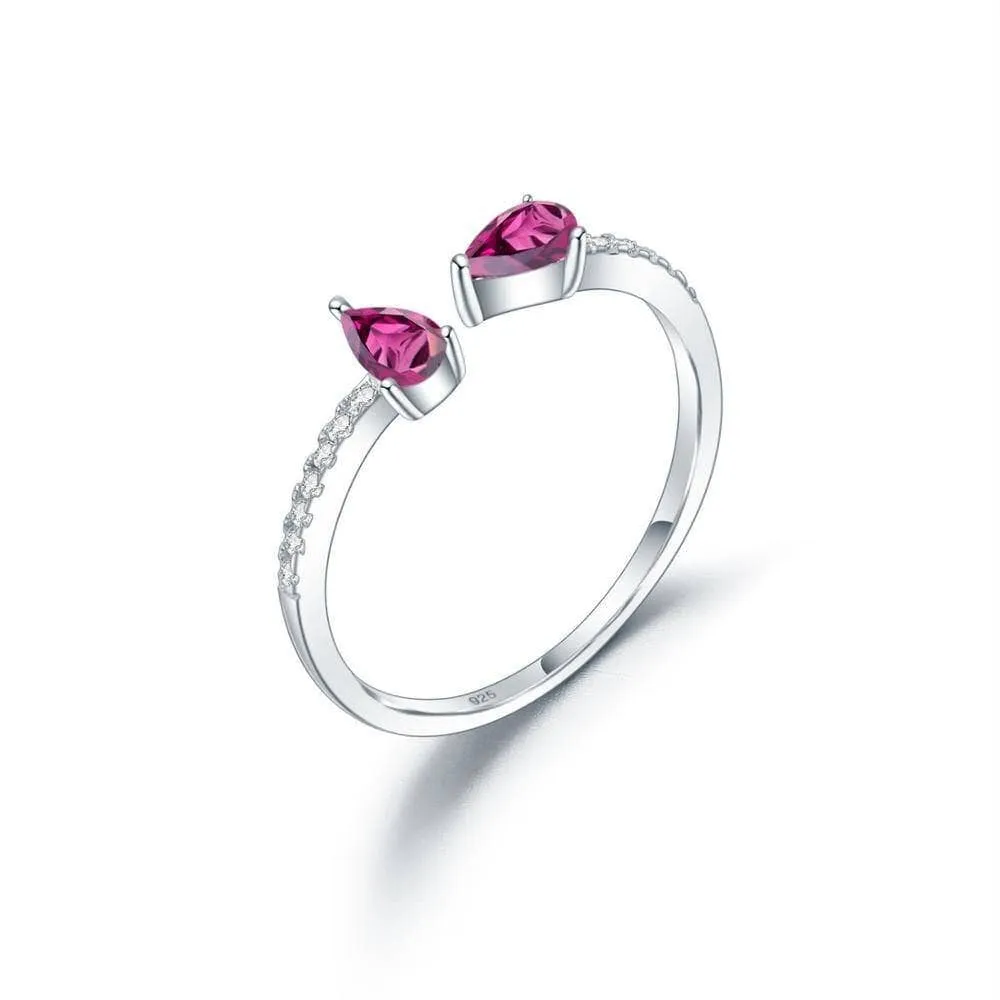 Natural Gemstones Adjustable Stack Ring Band