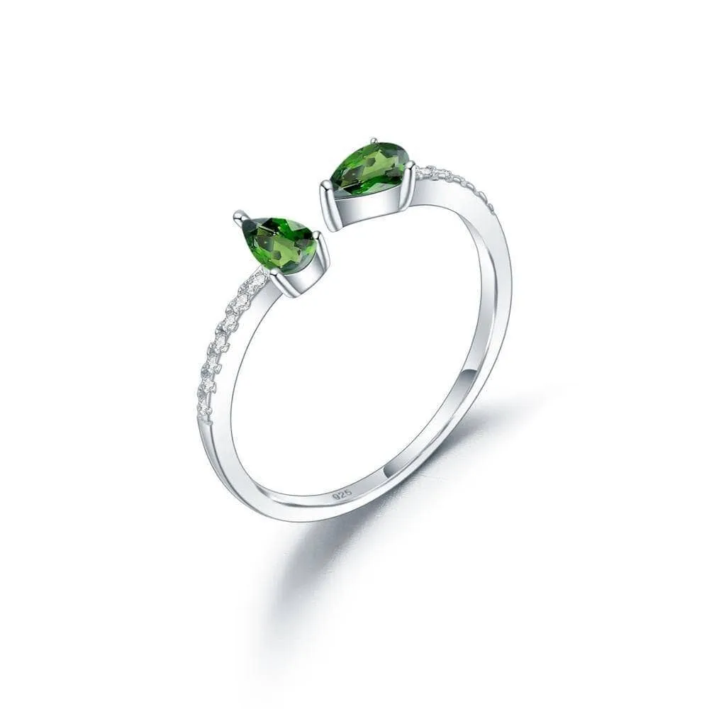 Natural Gemstones Adjustable Stack Ring Band