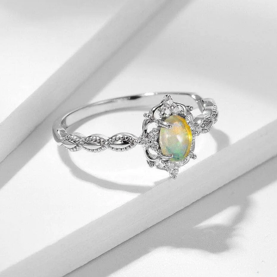 Natural Opal Gemstone Ring