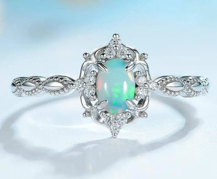 Natural Opal Gemstone Ring