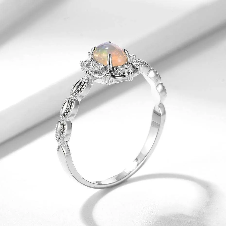 Natural Opal Gemstone Ring