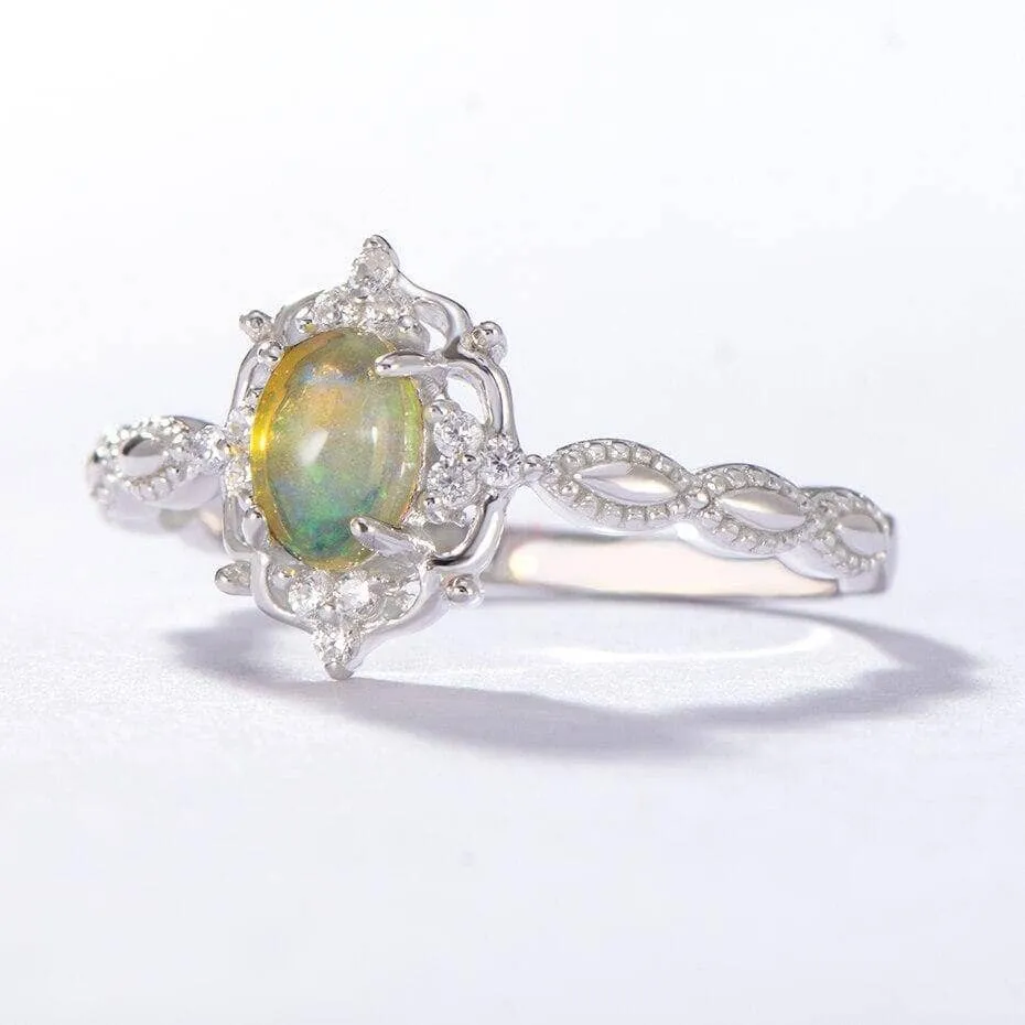 Natural Opal Gemstone Ring