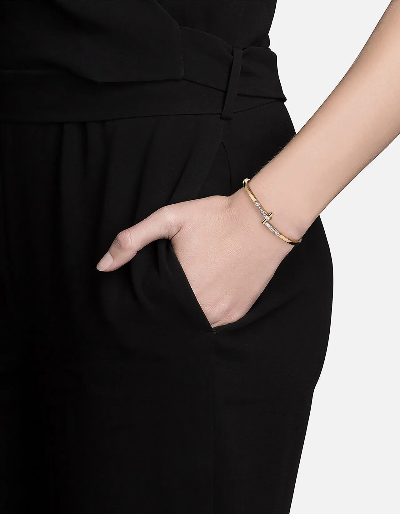 Nyx Cuff, 14k Gold Pavé