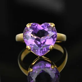 ON HOLD Vintage 14K Gold Amethyst Heart Ring