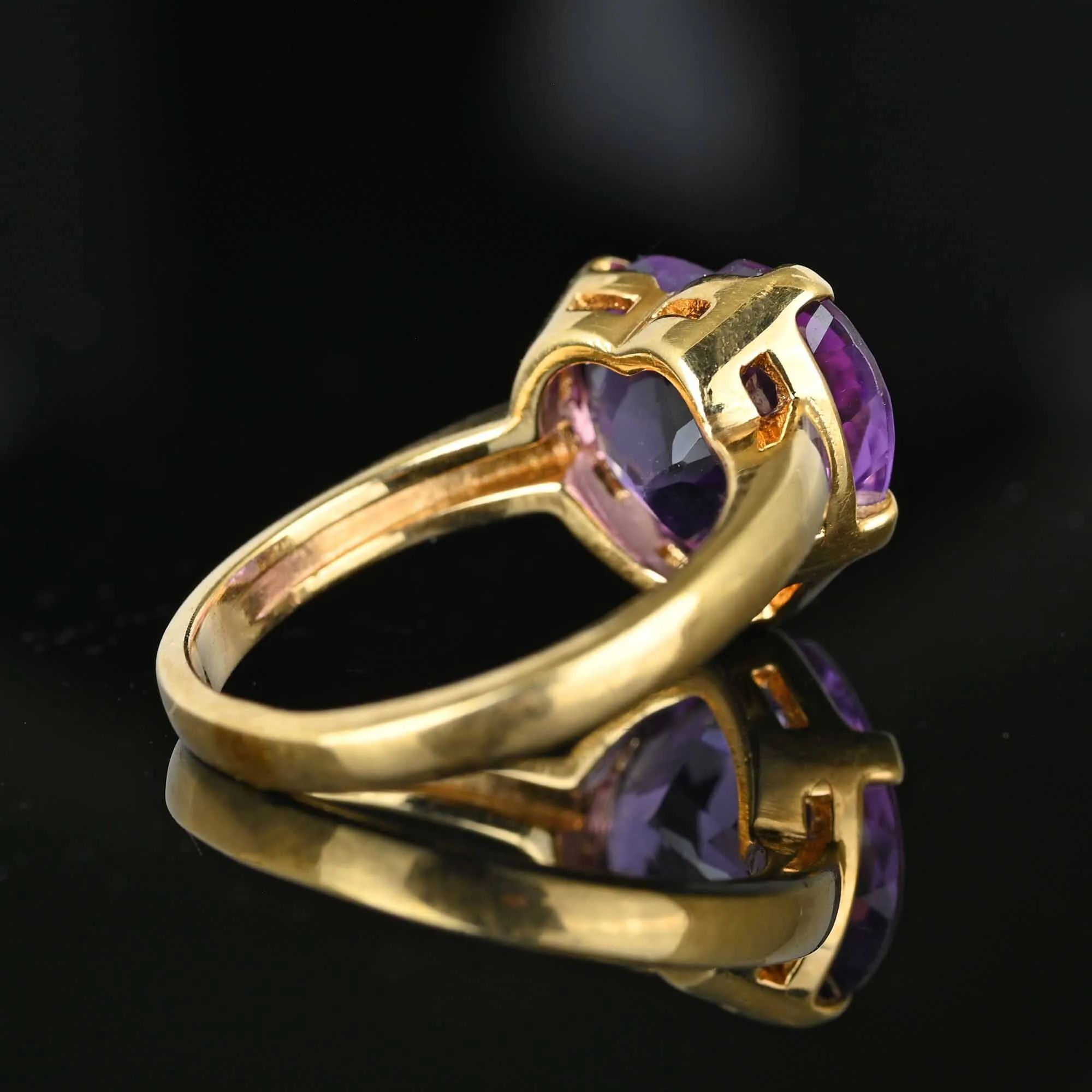 ON HOLD Vintage 14K Gold Amethyst Heart Ring