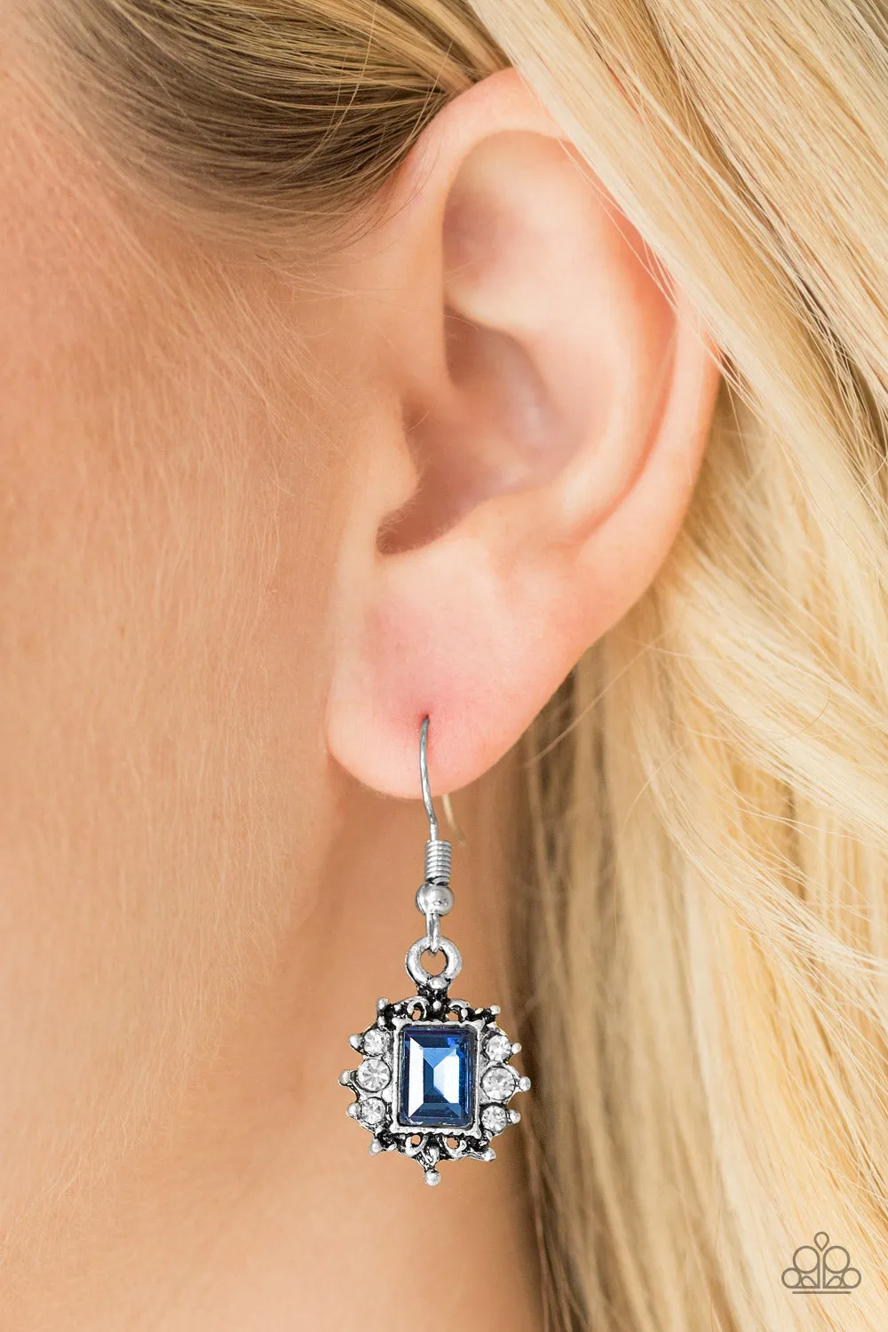 Open Door Jewelry - Cant Stop The REIGN - Blue Earrings - Paparazzi Accessories
