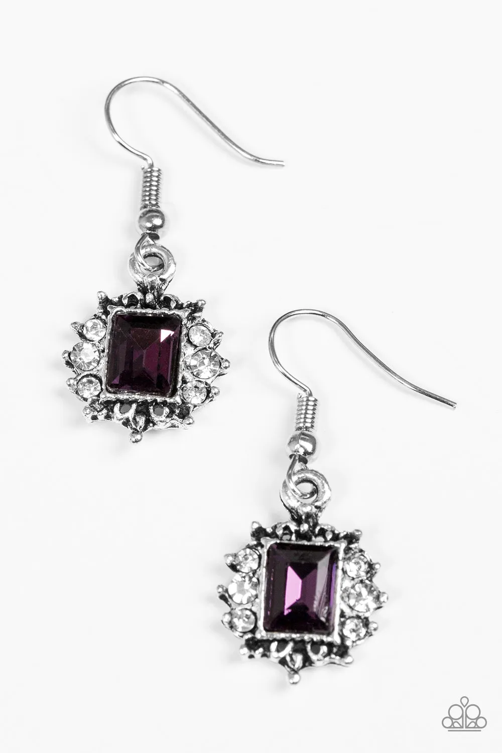 Open Door Jewelry - Cant Stop The REIGN - Purple Earrings - Paparazzi Accessories