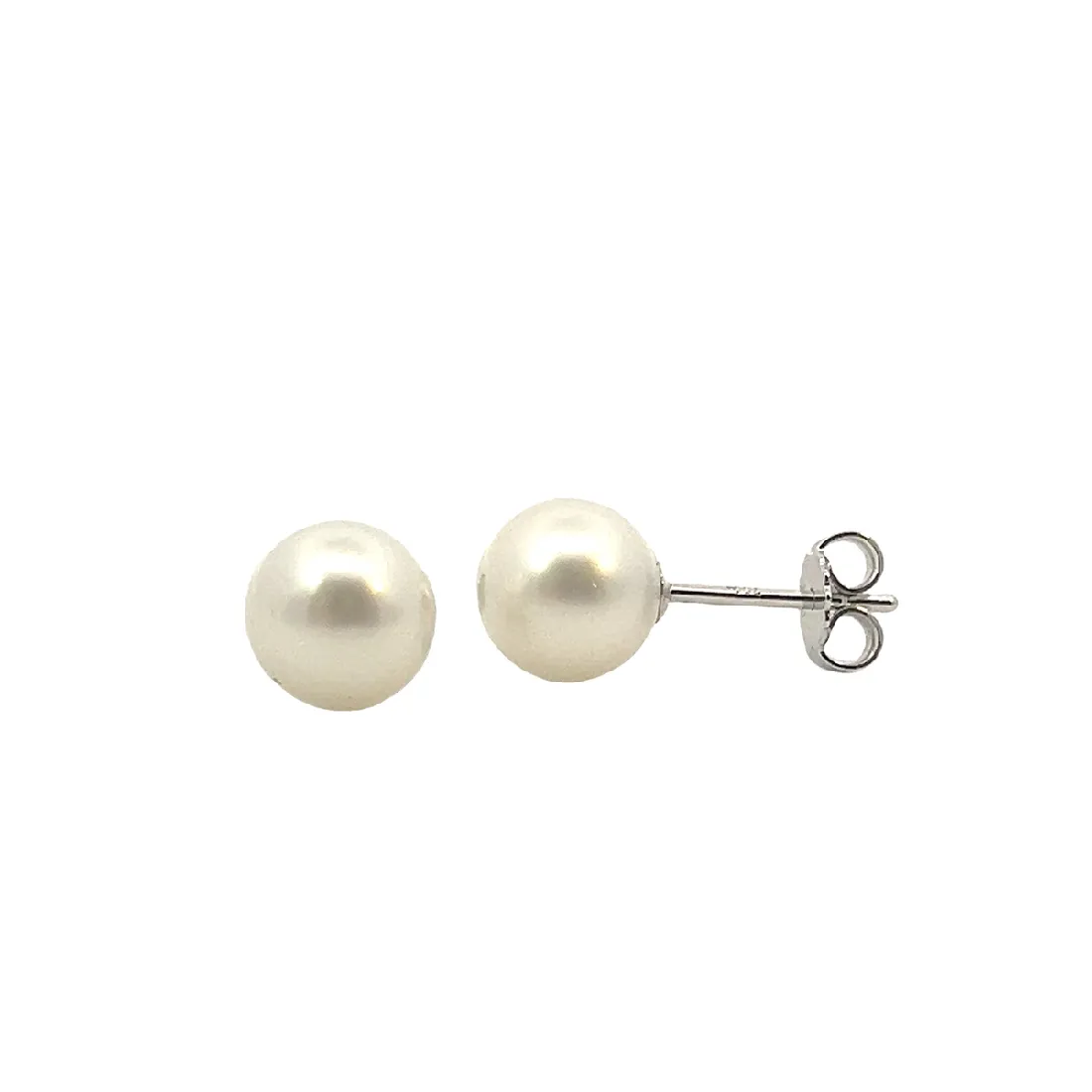 Pair of South Sea Pearls 8-9mm with 18kt White Gold studs