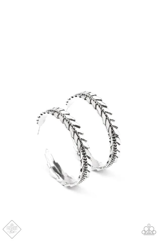 Paparazzi Earring ~ Flew The Nest - Silver