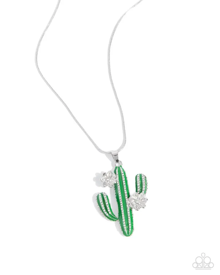 Paparazzi Necklace ~ Carefree Cactus - Green