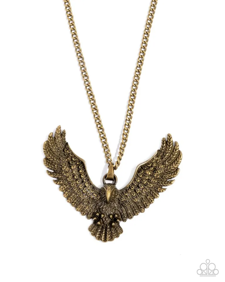 Paparazzi Necklace ~ Edgy Eagle - Brass