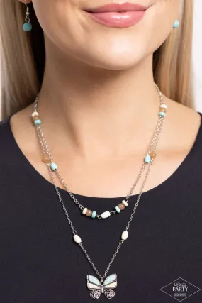Paparazzi Necklace ~ Free-Spirited Flutter - Blue