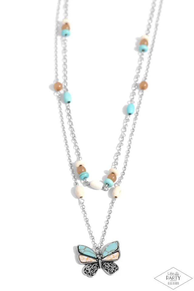 Paparazzi Necklace ~ Free-Spirited Flutter - Blue