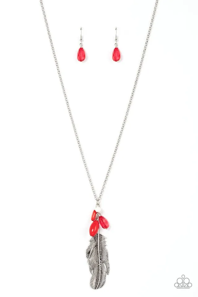 Paparazzi Necklace ~ Off the FLOCK - Red