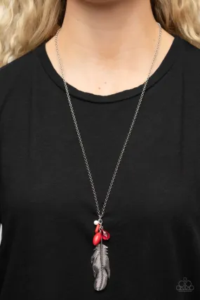 Paparazzi Necklace ~ Off the FLOCK - Red