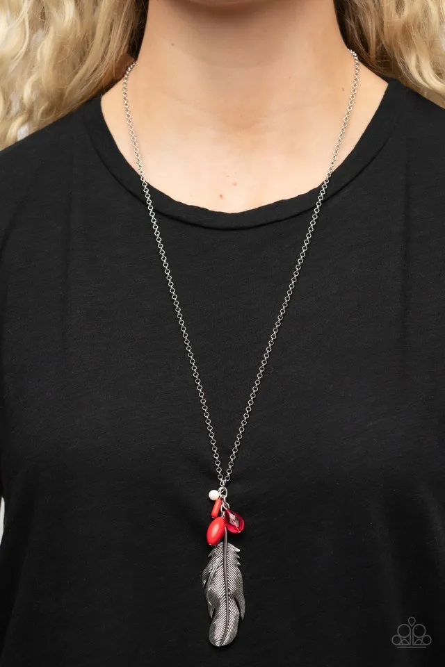 Paparazzi Necklace ~ Off the FLOCK - Red