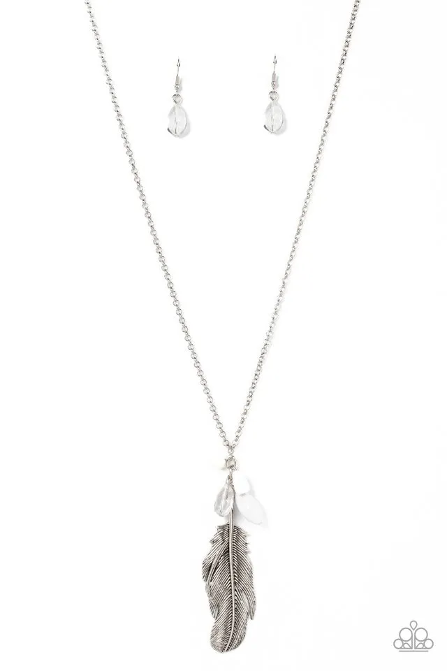 Paparazzi Necklace ~ Off the FLOCK - White