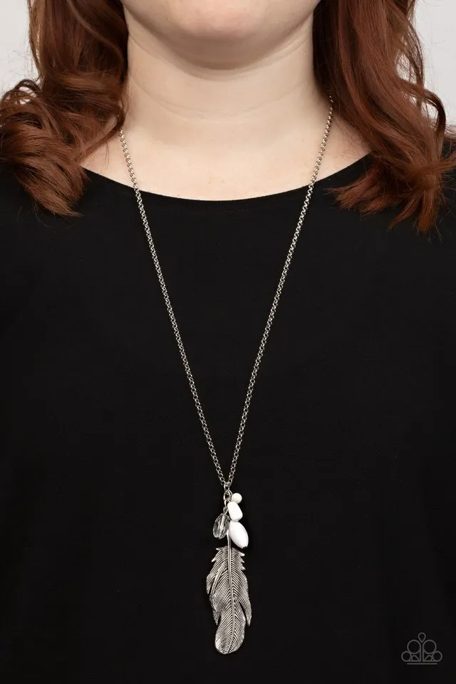Paparazzi Necklace ~ Off the FLOCK - White