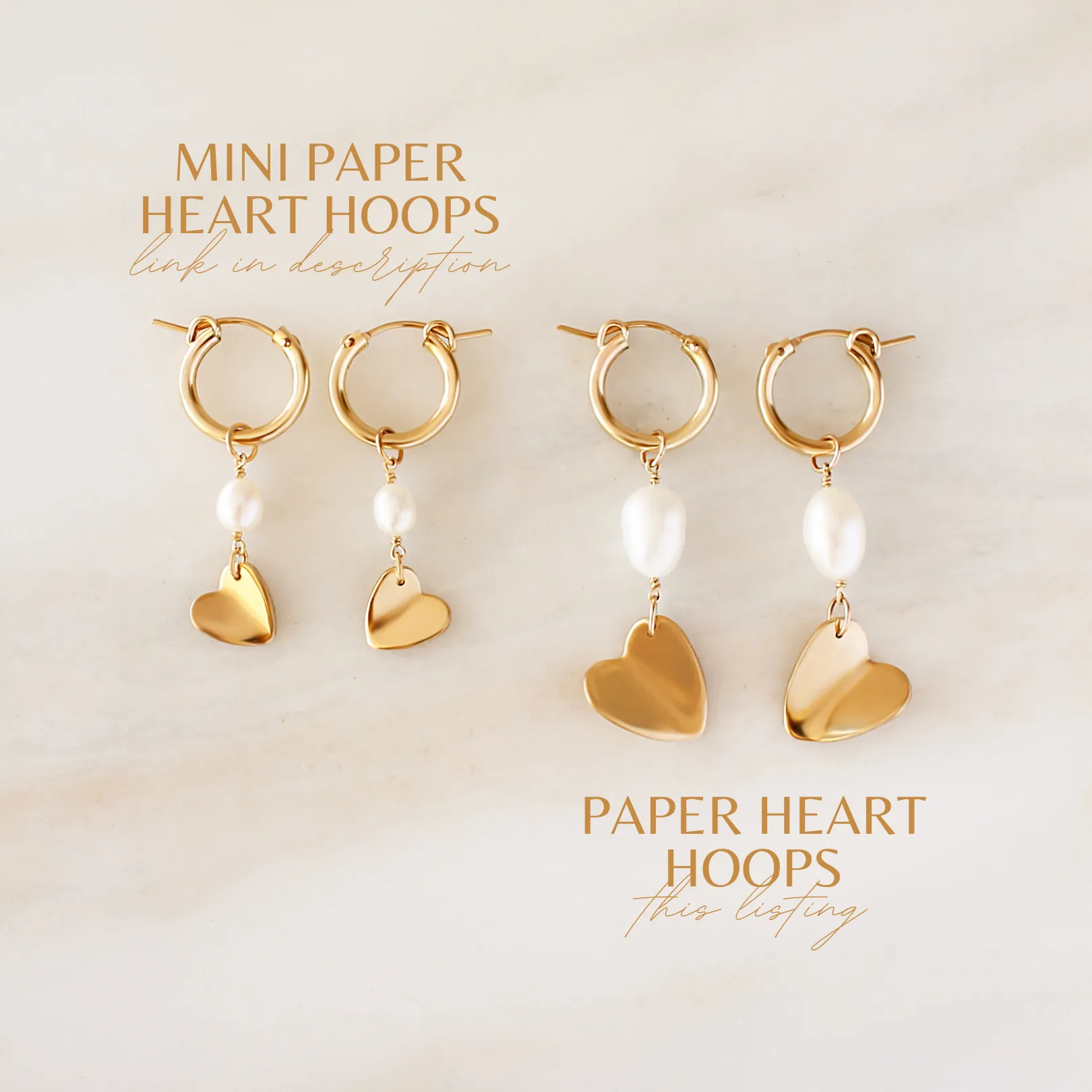 Paper Heart Hoop Earrings