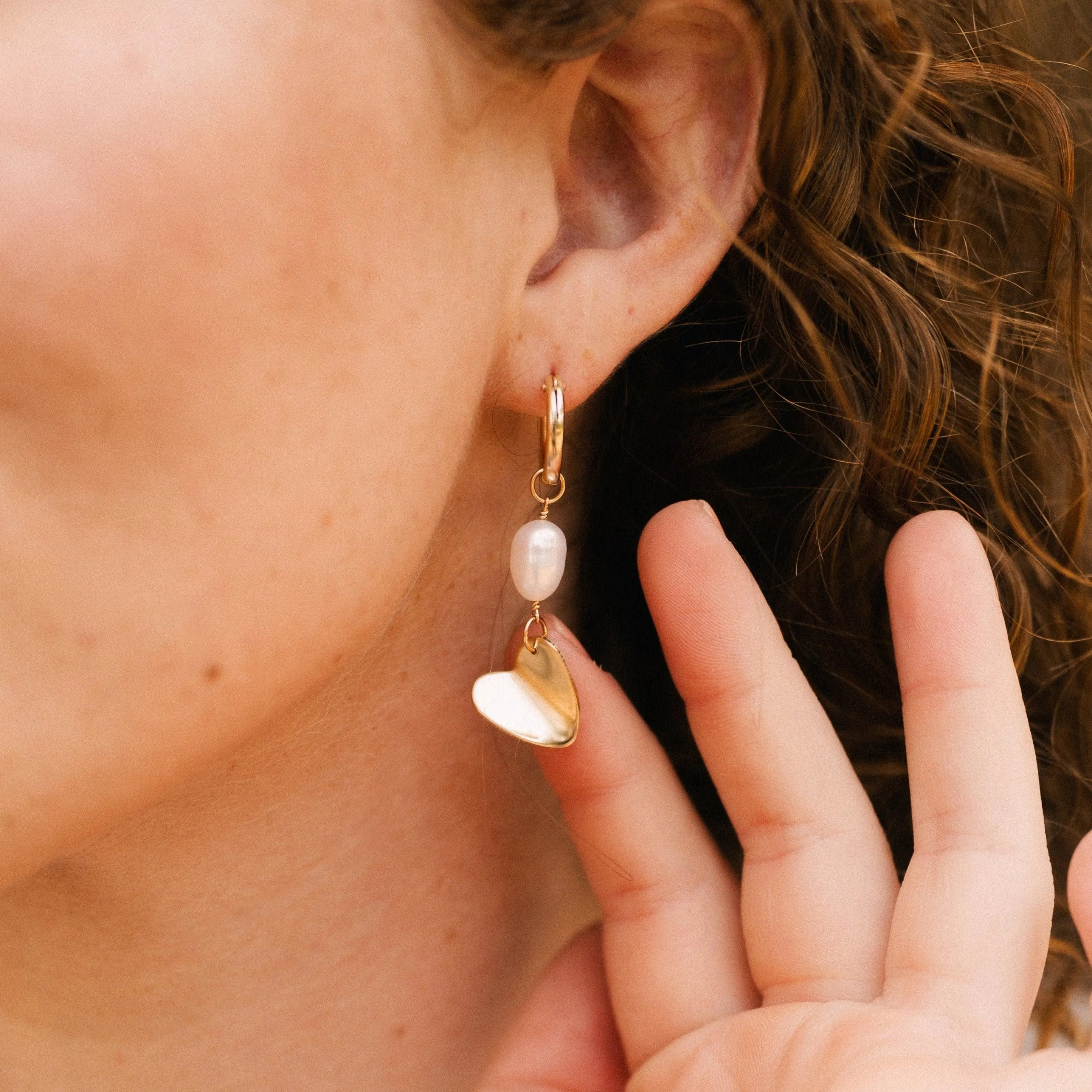 Paper Heart Hoop Earrings