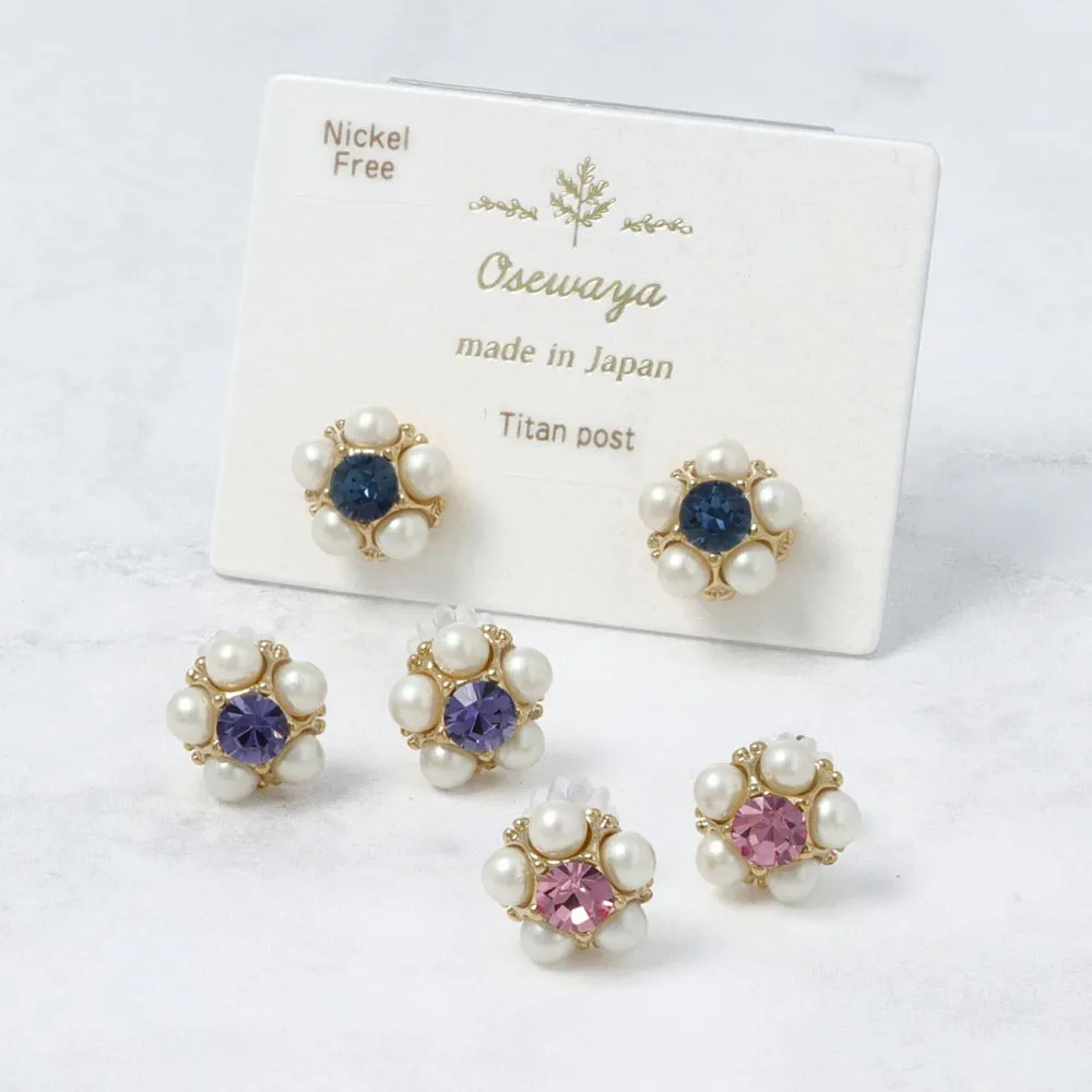Pearl and Stone Pave Studs