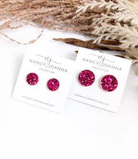 Pink Magenta Studs