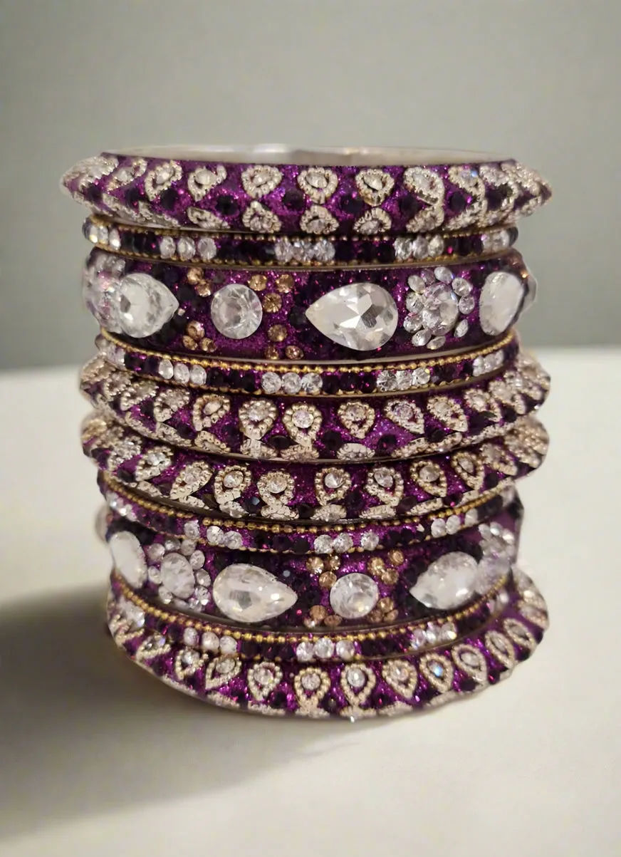 Purple Intricate Bangle Set