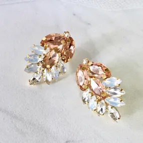 "Myria" -  Gold Swarovski Crystal Bridal Earrings
