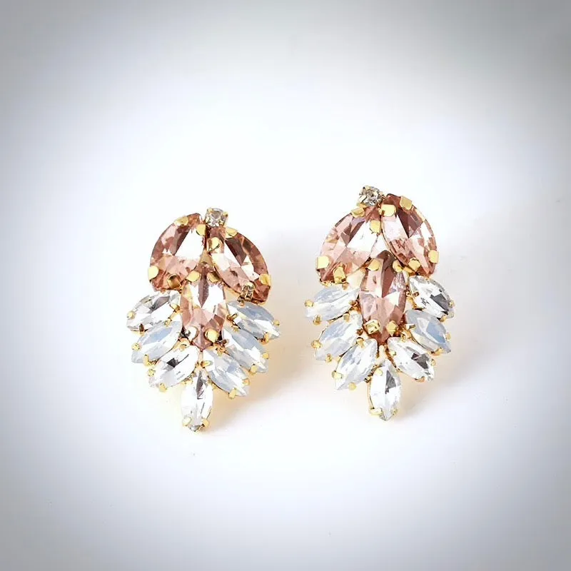 "Myria" -  Gold Swarovski Crystal Bridal Earrings