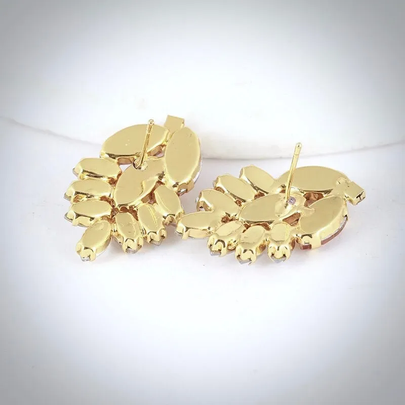 "Myria" -  Gold Swarovski Crystal Bridal Earrings