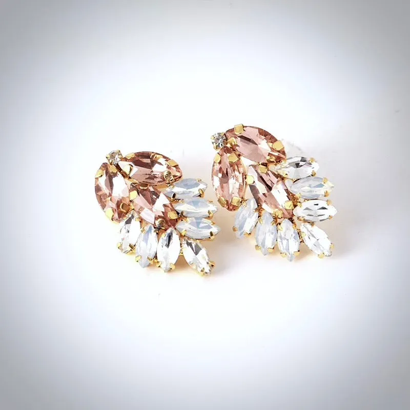 "Myria" -  Gold Swarovski Crystal Bridal Earrings