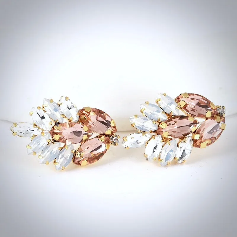 "Myria" -  Gold Swarovski Crystal Bridal Earrings