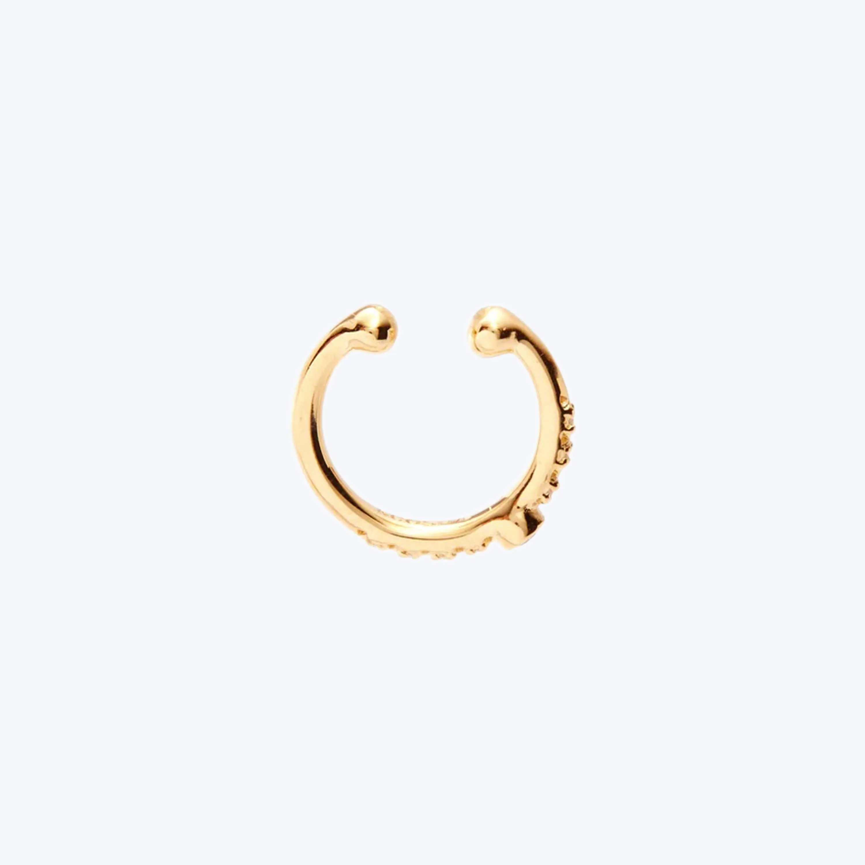 Rainbow Bezel Gem Ear Cuff
