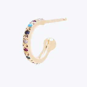 Rainbow Gemstone Huggie