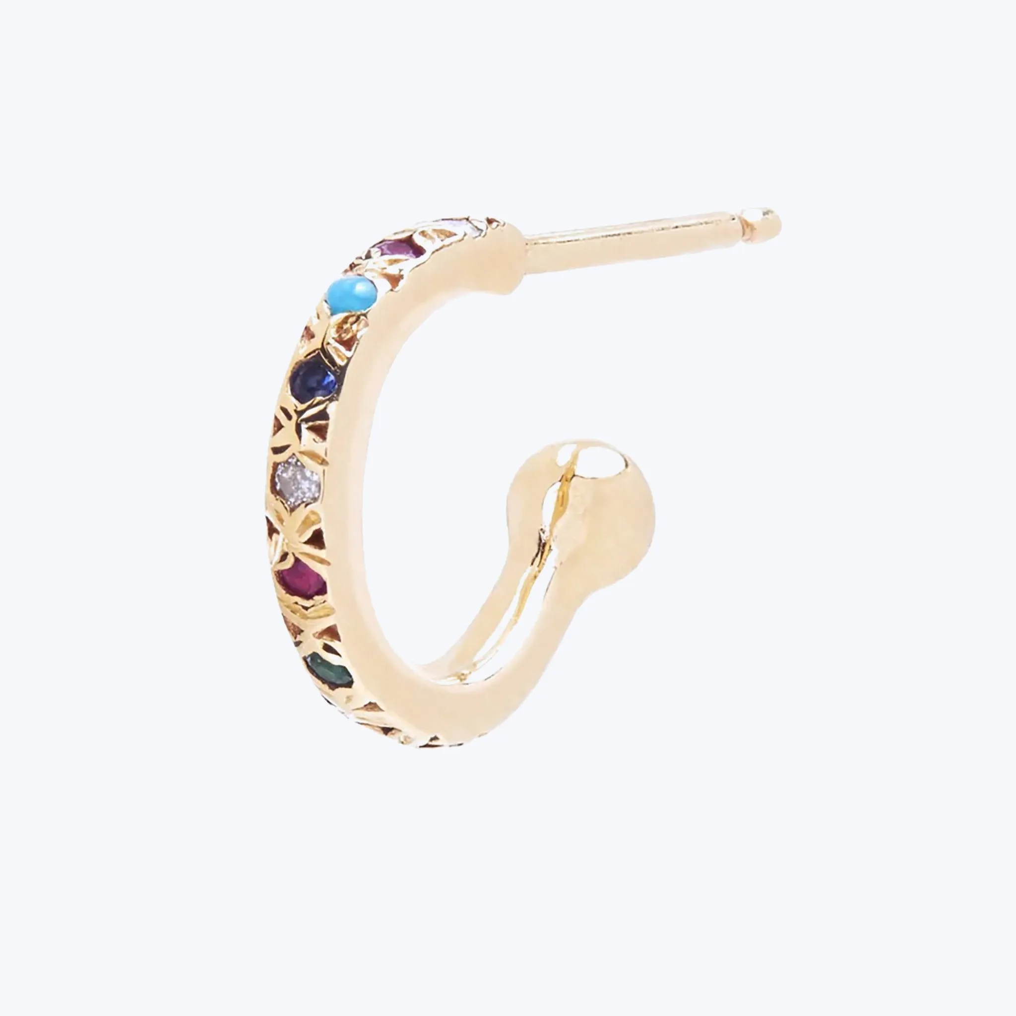 Rainbow Gemstone Huggie