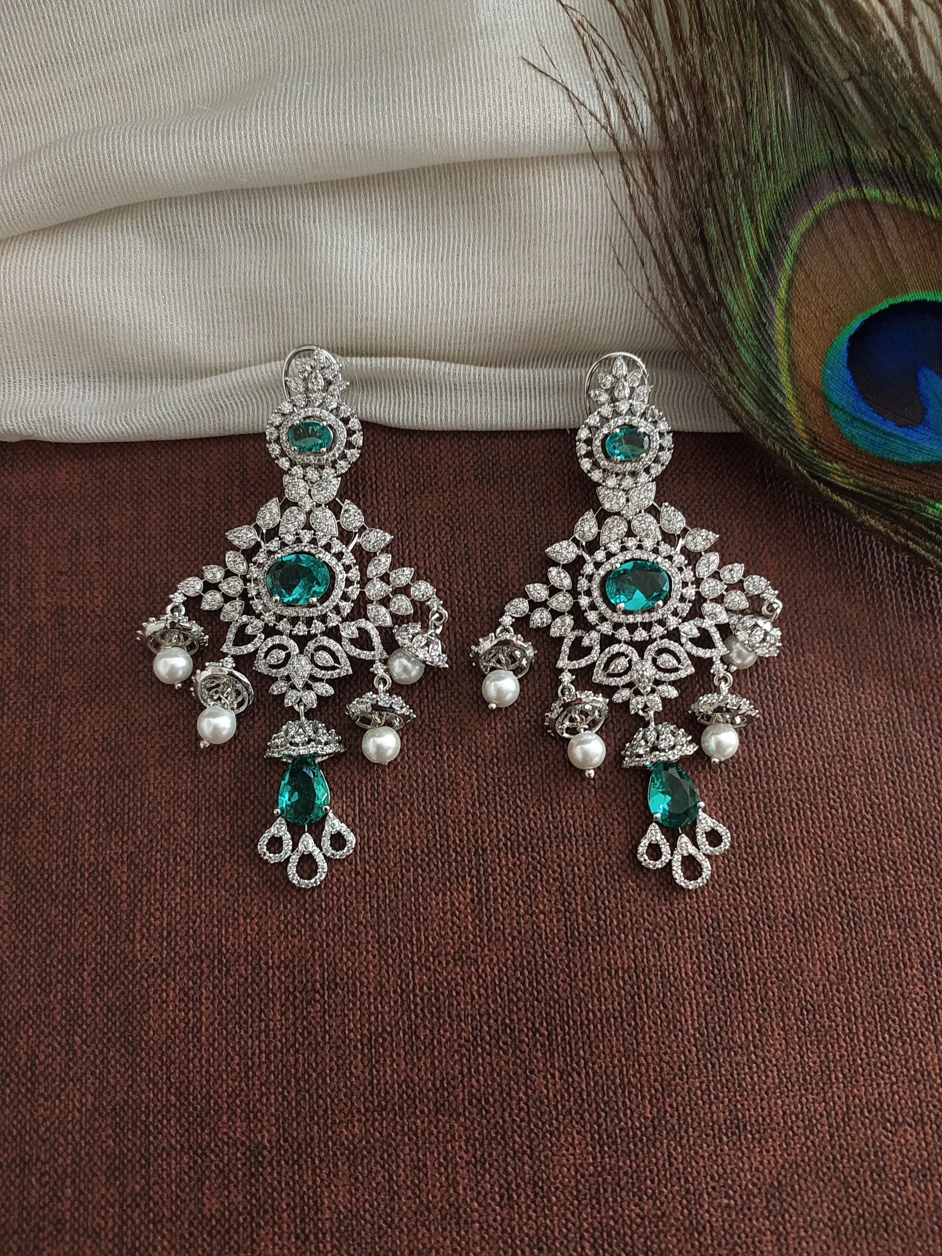 Redefined Silver-Plated Five Lines Zircon Long Set