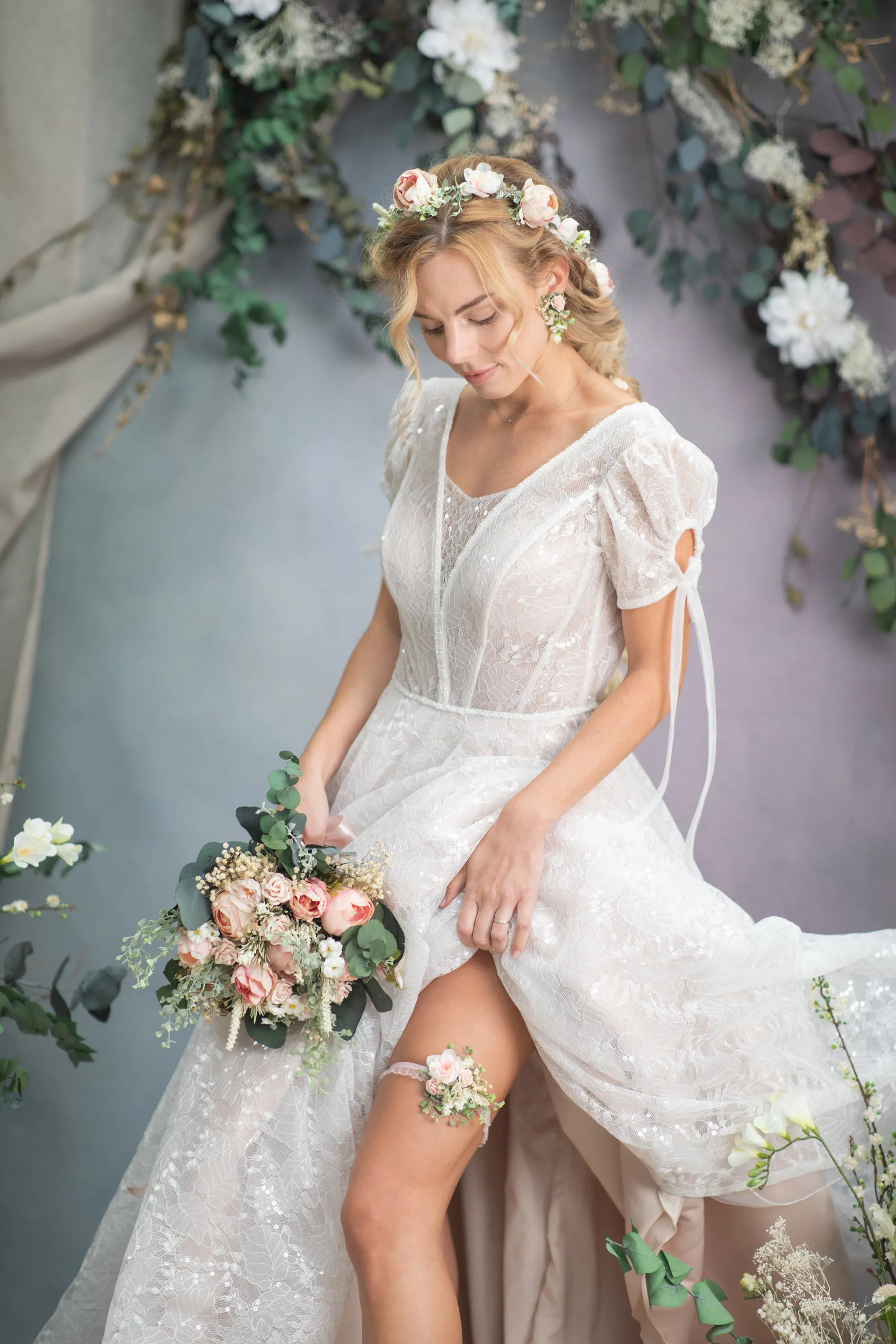 Romantic flower bridal bouquet