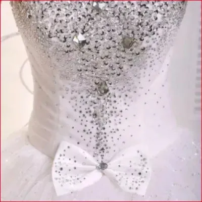 Romantic Princess Strapless Wedding Dress with Appliqués