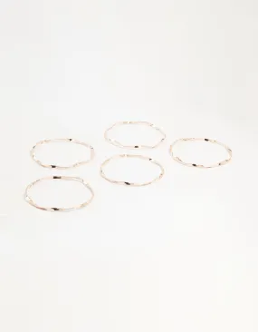 Rose Gold Twisted Bangles 5-Pack