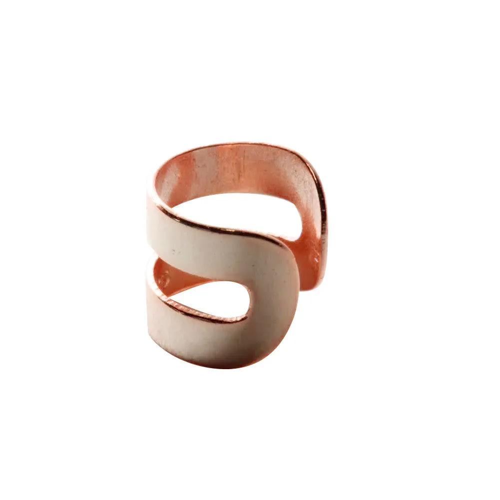 Rosy Wide Double Band Ear Cuff