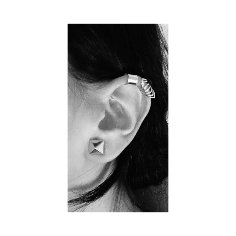 Rosy Wide Double Band Ear Cuff